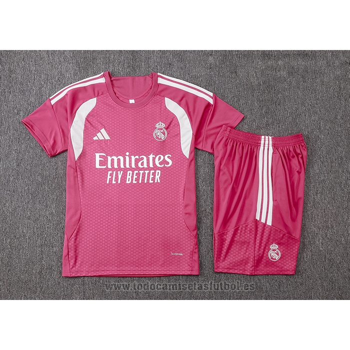 Chandal del Real Madrid Manga Corta 2026-2027 Rosa - Pantalon Corto